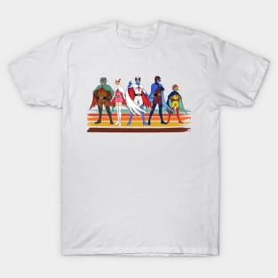 Battle of the Planets vintage style brush Stripe T-Shirt